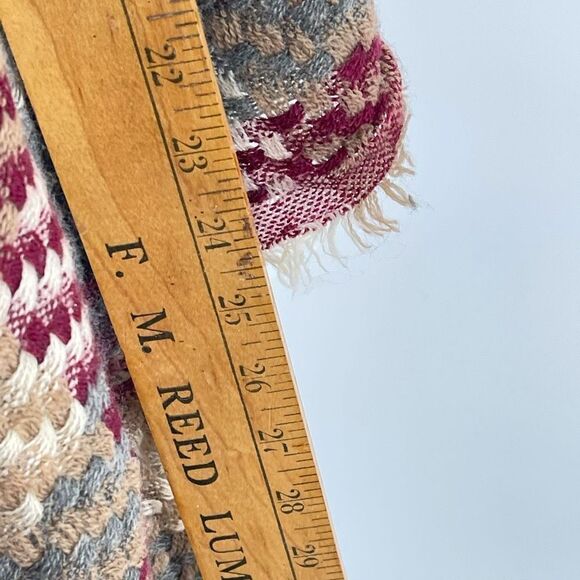 Womens Infinity Circle Scarf Wrap Woven Plaid Warm Neck Accessory Gray Maroon - Picture 3 of 9